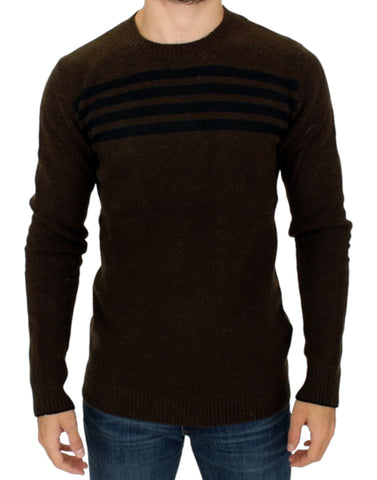 Brown striped crewneck sweater Costume National