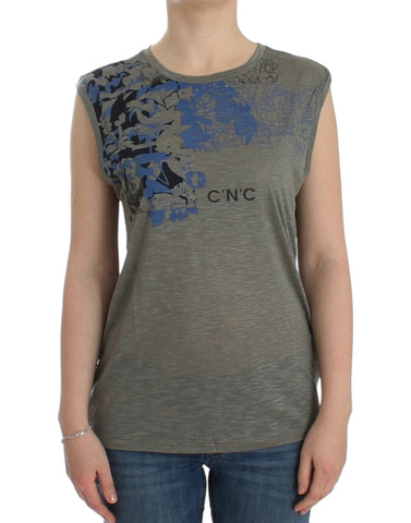 Gray print sleeveless t-shirt Costume National