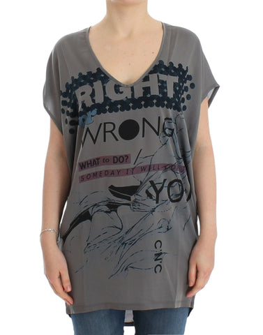 Gray V-neck long t-shirt Costume National