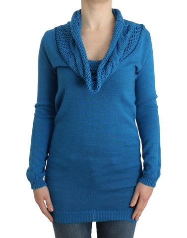Blue knitted scoopneck sweater Costume National