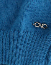 Blue knitted scoopneck sweater Costume National