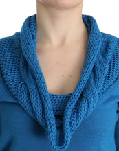 Blue knitted scoopneck sweater Costume National