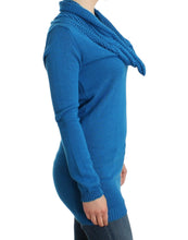 Blue knitted scoopneck sweater Costume National