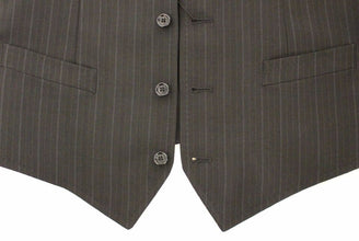 Black Striped Stretch Dress Vest Gilet Dolce & Gabbana