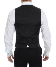 Black Striped Stretch Dress Vest Gilet Dolce & Gabbana