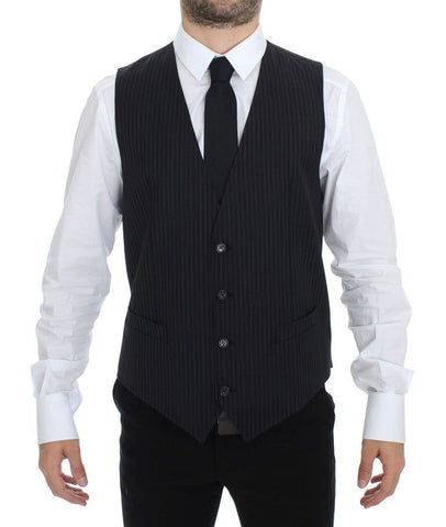 Gray Stretch Formal Dress Vest Gilet Dolce & Gabbana