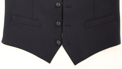 Blue Wool Formal Dress Vest Gilet Dolce & Gabbana
