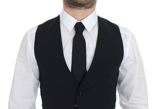 Blue Wool Formal Dress Vest Gilet Dolce & Gabbana