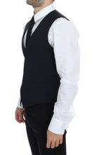 Blue Wool Formal Dress Vest Gilet Dolce & Gabbana