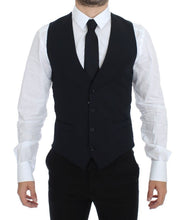 Blue Wool Formal Dress Vest Gilet Dolce & Gabbana