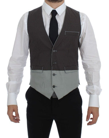 Gray Polka Dot Dress Vest Gilet Weste Dolce & Gabbana