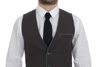 Gray Polka Dot Dress Vest Gilet Weste Dolce & Gabbana