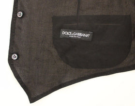 Black Wool Formal Dress Vest Gilet Jacket Dolce & Gabbana
