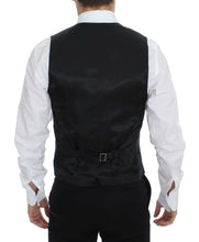 Black Striped Wool Silk Dress Vest Gilet Dolce & Gabbana