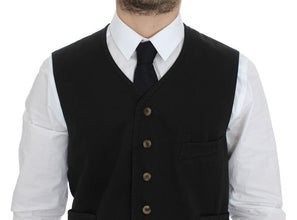 Black Cotton Blend Dress Vest Gilet Dolce & Gabbana