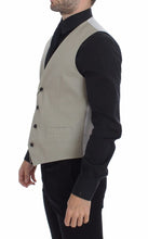 Beige Silk Blend Dress Formal Vest Gilet Dolce & Gabbana