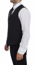Gray Slim Fit Button Front Dress Formal Vest Dolce & Gabbana