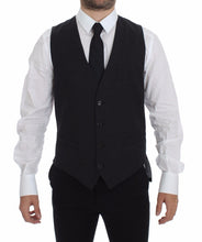 Gray Slim Fit Button Front Dress Formal Vest Dolce & Gabbana
