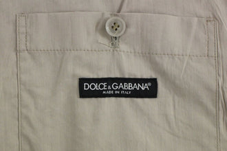Beige Cotton Slim Fit Button Front Dress Vest Dolce & Gabbana