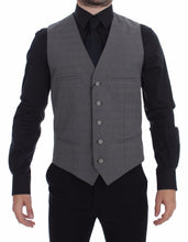 Gray Cotton Slim Fit Button Front Dress Vest Dolce & Gabbana