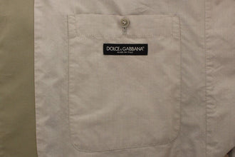 Beige Cotton Silk Blend Dress Vest Blazer Dolce & Gabbana