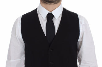 Black Cotton Dress Vest Blazer Jacket Dolce & Gabbana