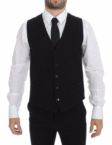Black Cotton Dress Vest Blazer Jacket Dolce & Gabbana