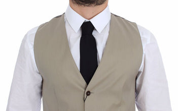Beige Cotton Dress Vest Blazer Jacket Dolce & Gabbana