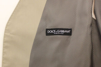 Beige Cotton Dress Vest Blazer Jacket Dolce & Gabbana