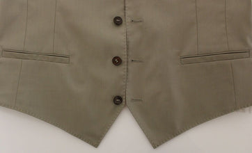 Beige Cotton Dress Vest Blazer Jacket Dolce & Gabbana
