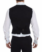 Black Flax Cotton Dress Vest Blazer Dolce & Gabbana