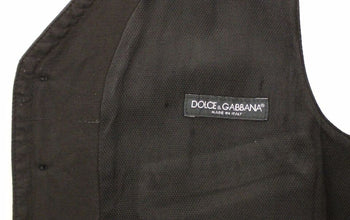 Black Flax Cotton Dress Vest Blazer Dolce & Gabbana