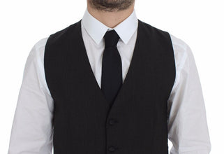 Gray Wool Stretch Dress Vest Jacket Blazer Dolce & Gabbana