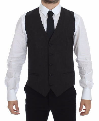 Gray Wool Stretch Dress Vest Jacket Blazer Dolce & Gabbana