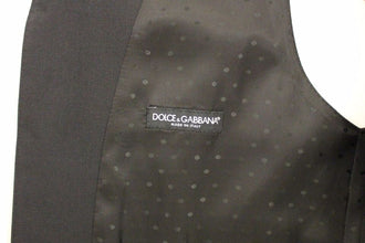 Black Wool Silk Stretch Dress Vest Blazer Dolce & Gabbana