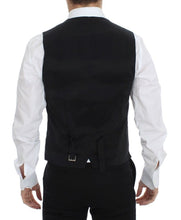 Black Wool Silk Stretch Dress Vest Blazer Dolce & Gabbana