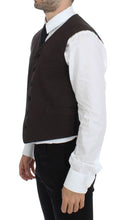 Brown Cotton Blend Dress Vest Gilet Dolce & Gabbana