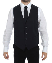 Blue Cotton Stretch Dress Vest Blazer Dolce & Gabbana