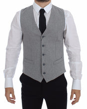Gray Cotton Stretch Dress Vest Blazer Dolce & Gabbana