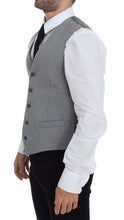 Gray Cotton Stretch Dress Vest Blazer Dolce & Gabbana