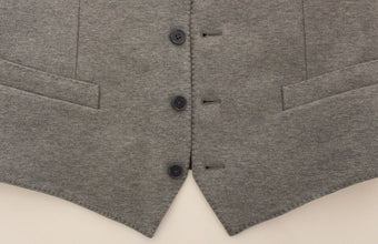Gray Cotton Stretch Dress Vest Blazer Dolce & Gabbana