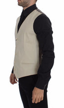 Beige Cotton Stretch Dress Vest Blazer Dolce & Gabbana