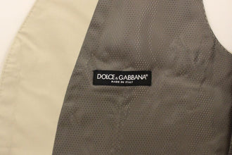 Beige Cotton Stretch Dress Vest Blazer Dolce & Gabbana