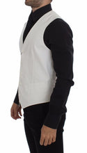 White Cotton Silk Blend Dress Vest Blazer Dolce & Gabbana