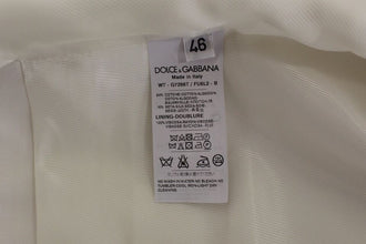 White Cotton Silk Blend Dress Vest Blazer Dolce & Gabbana