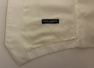 White Cotton Silk Blend Dress Vest Blazer Dolce & Gabbana
