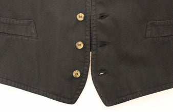 Black Cotton Viscose Dress Vest Blazer Dolce & Gabbana