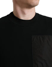 Dolce & Gabbana Black Cotton Crew Neck Men Pullover Sweater