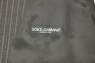 Gray Striped Wool Single Breasted Vest Dolce & Gabbana