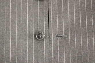 Gray Striped Wool Single Breasted Vest Dolce & Gabbana